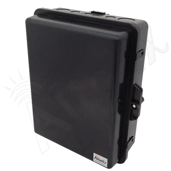 Altelix 14x11x5 PC + ABS Stealth Black Weatherproof Power Box NEMA Enclosure with 120V Power Outlets