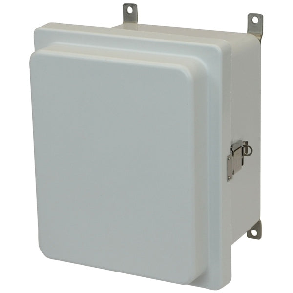 Fiberglass Enclosure Allied Moulded Hinged Metal Snap Latch Opaque Cover