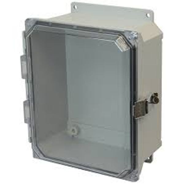 Ultra-Line Fiberglass Series Enclosure-Hinge Metal Snap Latch Clear Cover