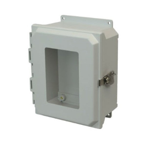 Ultra-Line Fiberglass Series Enclosure-Hinge Twist Latch Opaque Cover With Window