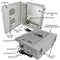 Altelix 14x12x6 Fiberglass Weatherproof Vented NEMA Enclosure with 120 VAC Outlets & Power Cord