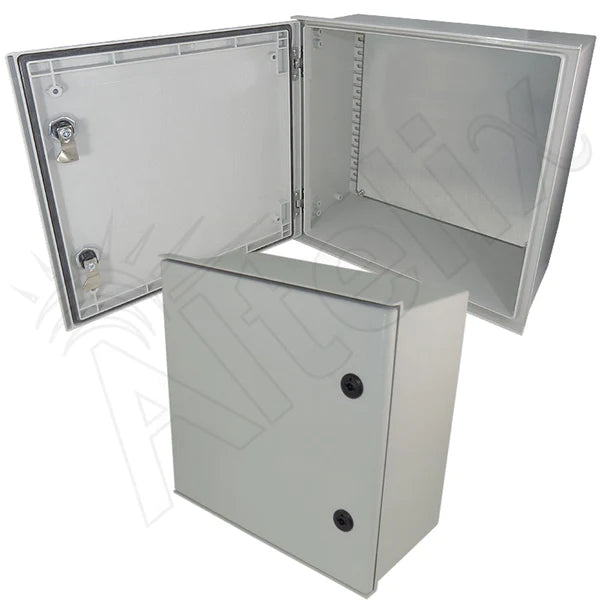 Altelix 16x16x8 NEMA 3X Fiberglass Weatherproof Enclosure with Blank Steel Equipment Mounting Plate