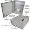Altelix 20x16x8 NEMA 4X Fiberglass Heated Weatherproof Enclosure with Equipment Mounting Plate & 120 VAC Outlets