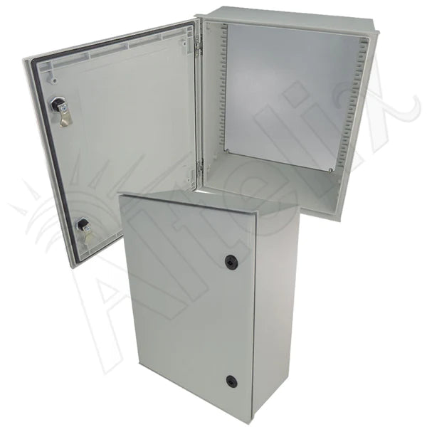 Altelix 20x16x8 NEMA 3X Fiberglass Weatherproof Enclosure with Blank Steel Equipment Mounting Plate