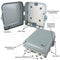 Altelix 10x9x4 IP66 NEMA 4X PC+ABS Weatherproof Utility Box with Hinged Door and Aluminum Mounting Plate
