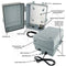 Altelix 12x9x7 NEMA 4X PC+ABS Weatherproof Utility Box NEMA Enclosure with 120 VAC Power Terminal & Power Cord