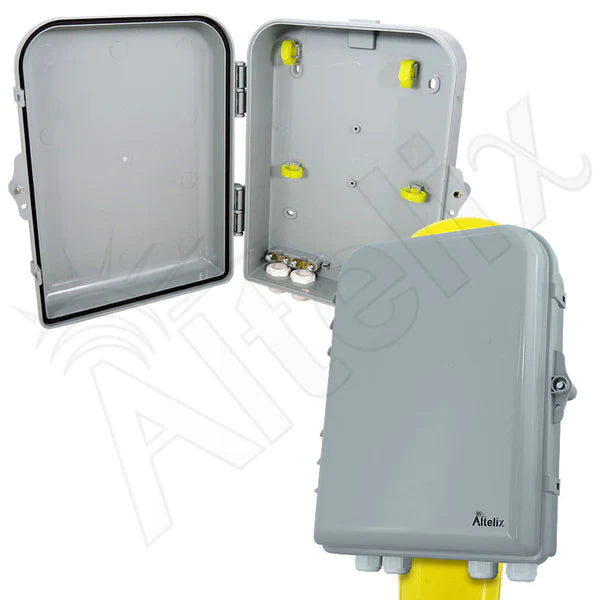 Altelix 13x10x4 Pole Mount IP66 NEMA 4X PC+ABS Weatherproof Utility Box with Hinged Door