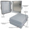 Altelix Copper Mountain 14x11x5 PC + ABS Weatherproof NEMA Enclosure with Hinged Door & Aluminum Mounting Plate