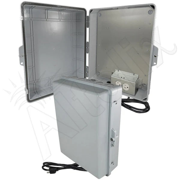 Altelix 17x14x6 PC + ABS Weatherproof Power Box NEMA Enclosure with 120V Power Outlets