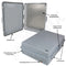 Altelix 17x14x6 PC + ABS Weatherproof NEMA Enclosure with Hinged Door & Aluminum Mounting Plate