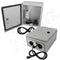 Altelix 12x10x6 Steel Weatherproof NEMA Enclosure with 120 VAC Outlets, Power Cord & 85°F Turn-On Cooling Fan