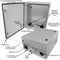 Altelix 24x24x12 Steel Weatherproof NEMA Enclosure with Dual 12 VDC Cooling Fans