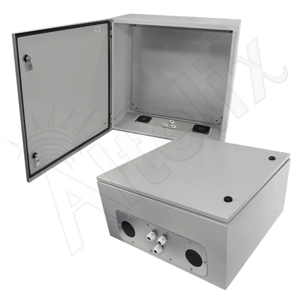 Altelix 24x24x12 Vented Steel Weatherproof NEMA Enclosure with Steel Equipment Mounting Plate