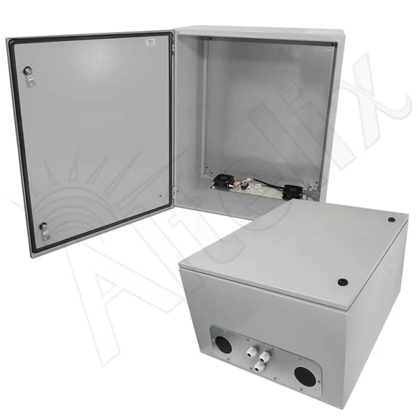 Altelix 28x24x16 Steel Weatherproof NEMA Enclosure with Dual 48 VDC Cooling Fans