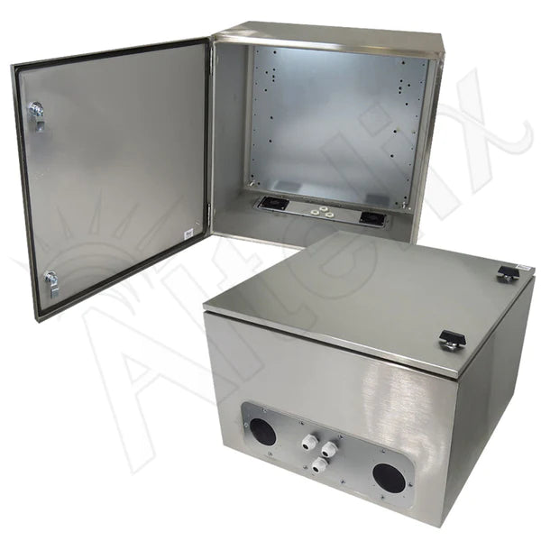 Altelix 24x24x16 Vented Stainless Steel Weatherproof NEMA Enclosure with Steel Equipment Mounting Plate