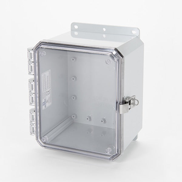 Impact Series Polycarbonate Enclosure With Stainless Steel Locking Latch and Clear Cover