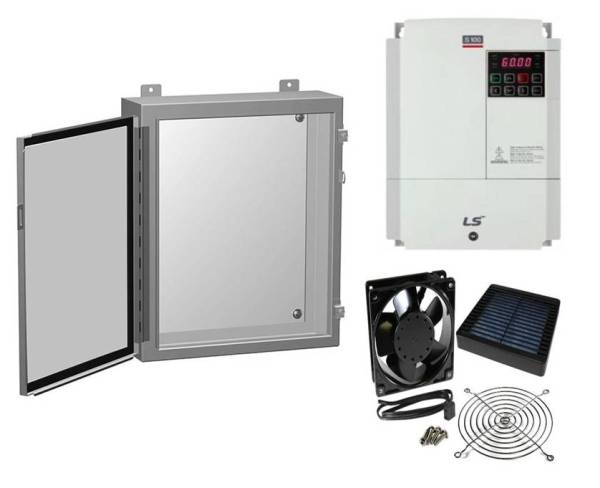 Hammond 1418 N4 Enclosure , LSIS S100 VFD and Filter Fan Kit 