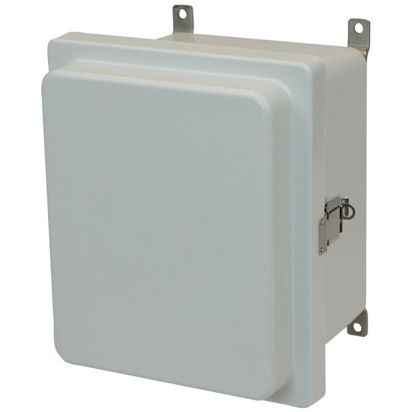 Allied Moulded Control Series Fiberglass Enclosure - Hinged Metal Snap Latch Opaque Cover - Nema Supply