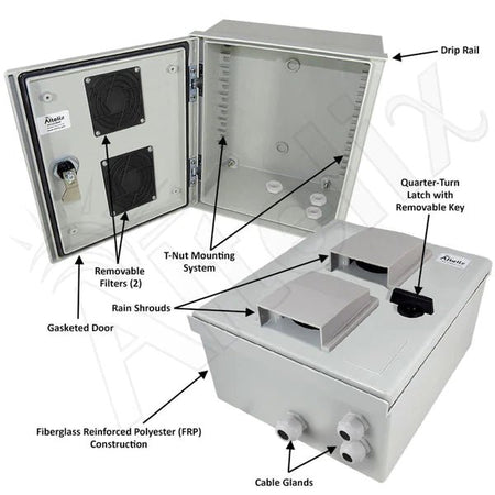 Altelix 12x10x6 Vented Fiberglass Weatherproof NEMA Enclosure - Nema Supply