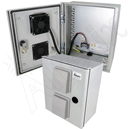 Altelix 12x10x6 Vented Fiberglass Weatherproof NEMA Enclosure with 48 VDC Cooling Fan - Nema Supply