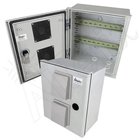 Altelix 12x10x6 Vented Industrial DIN Rail Fiberglass Weatherproof NEMA Enclosure - Nema Supply