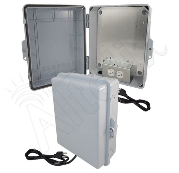Altelix 14x11x5 PC + ABS Weatherproof Power Box NEMA Enclosure with 120V Power Outlets - Nema Supply