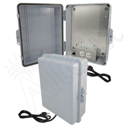 Altelix 14x11x5 PC + ABS Weatherproof Power Box NEMA Enclosure with 120V Power Outlets - Nema Supply