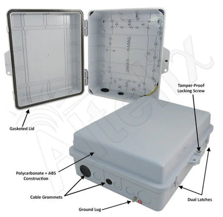Altelix 14x11x5 PC + ABS Weatherproof Utility Box NEMA Enclosure with Hinged Door - Nema Supply