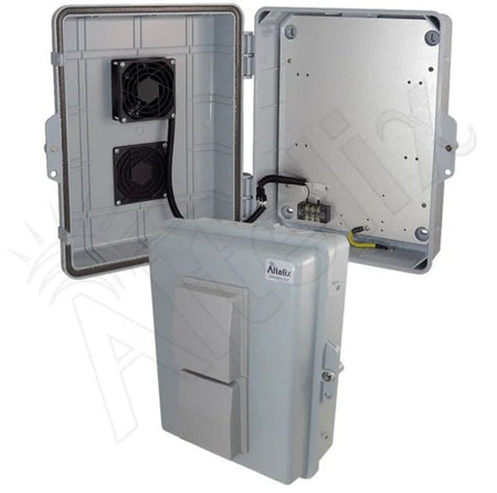 Altelix 14x11x5 Vented Polycarbonate + ABS Weatherproof NEMA Enclosure with 12 VDC Cooling Fan - Nema Supply