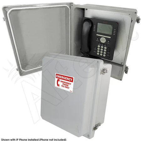 Altelix 14x12x8 NEMA 4X Outdoor Weatherproof IP Phone Call Box with Emergency Phone Label - Nema Supply