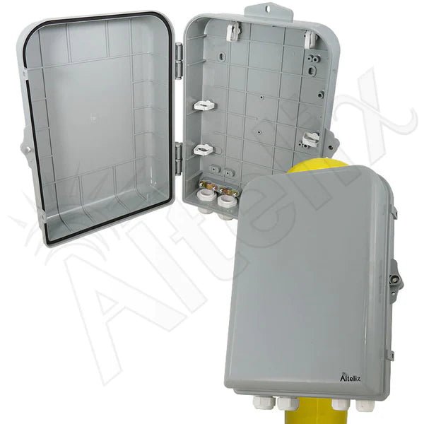 Altelix 15x10x5 Pole Mount NEMA 4X Polycarbonate + ABS Weatherproof Enclosure - Nema Supply