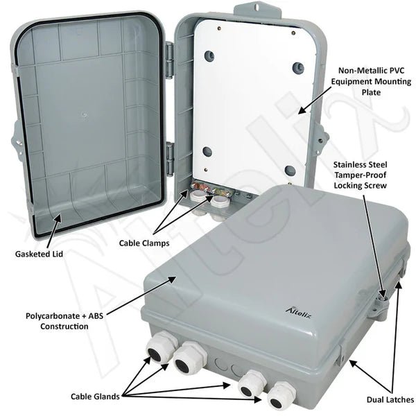 Altelix 15x10x5 Polycarbonate + ABS NEMA 4X Indoor / Outdoor RF Transparent Enclosure with PVC Non - Metallic Equipment Mounting Plate - Nema Supply