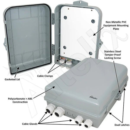 Altelix 15x10x5 Polycarbonate + ABS NEMA 4X Indoor / Outdoor RF Transparent Enclosure with PVC Non - Metallic Equipment Mounting Plate - Nema Supply