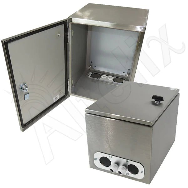 Altelix 16x12x12 Vented Stainless Steel Weatherproof NEMA Enclosure with Steel Equipment Mounting Plate - Nema Supply