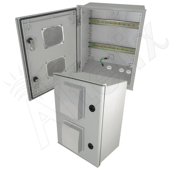 Altelix 16x12x8 Vented Industrial DIN Rail Fiberglass Weatherproof NEMA Enclosure - Nema Supply