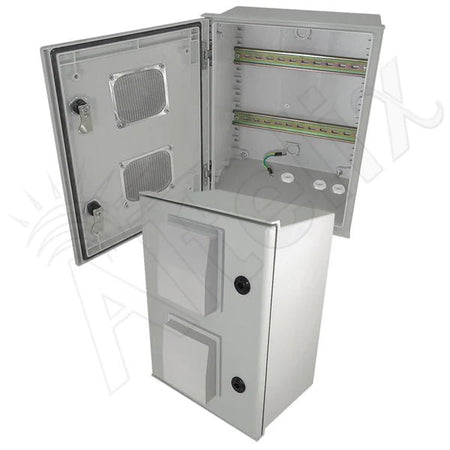 Altelix 16x12x8 Vented Industrial DIN Rail Fiberglass Weatherproof NEMA Enclosure - Nema Supply