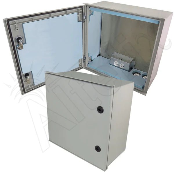 Altelix 16x16x8 Insulated NEMA 4X Fiberglass Heated Weatherproof Enclosure with Equipment Mounting Plate & 120 VAC Outlets - Nema Supply