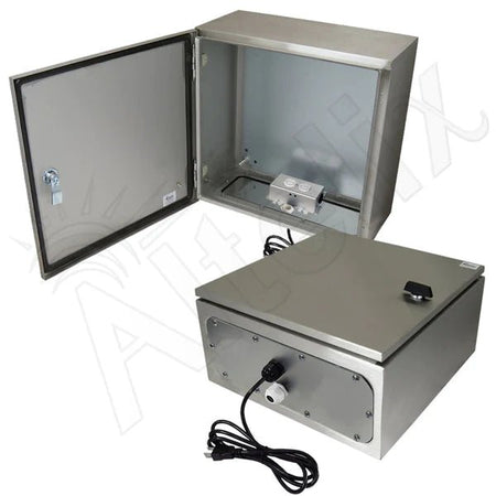 Altelix 16x16x8 NEMA 4X Stainless Steel Weatherproof Enclosure with 120 VAC Outlets and Power Cord - Nema Supply