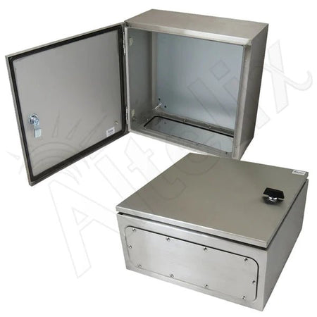 Altelix 16x16x8 NEMA 4X Stainless Steel Weatherproof Enclosure with Steel Equipment Mounting Plate - Nema Supply