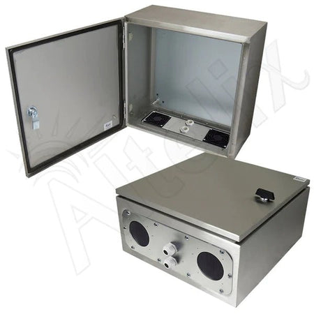 Altelix 16x16x8 Vented Stainless Steel Weatherproof NEMA Enclosure with Steel Equipment Mounting Plate - Nema Supply