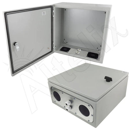Altelix 16x16x8 Vented Steel Weatherproof NEMA Enclosure with Steel Equipment Mounting Plate - Nema Supply