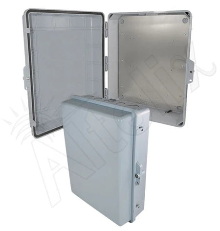 Altelix 17x14x6 PC + ABS Weatherproof NEMA Enclosure with Hinged Door & Aluminum Mounting Plate - Nema Supply