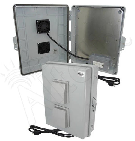 Altelix 17x14x6 Vented Polycarbonate + ABS Weatherproof NEMA Enclosure with Cooling Fan, 120 VAC Outlets, (2) USB Ports & Power Cord - Nema Supply