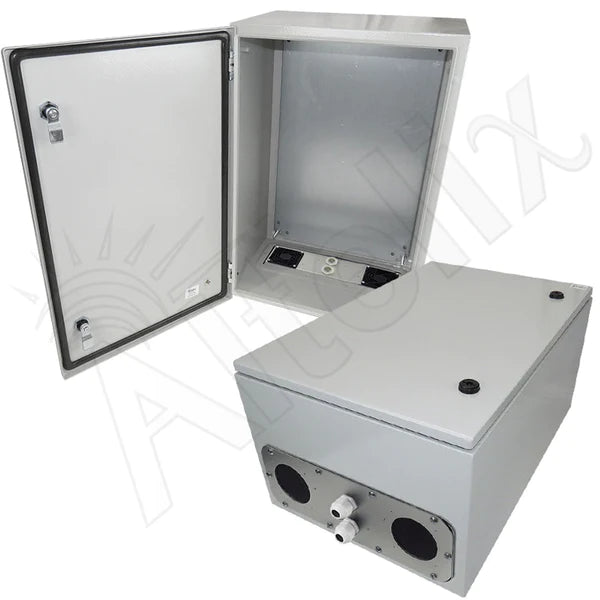 Altelix 24x16x12 Vented Steel Weatherproof NEMA Enclosure with Steel Equipment Mounting Plate - Nema Supply