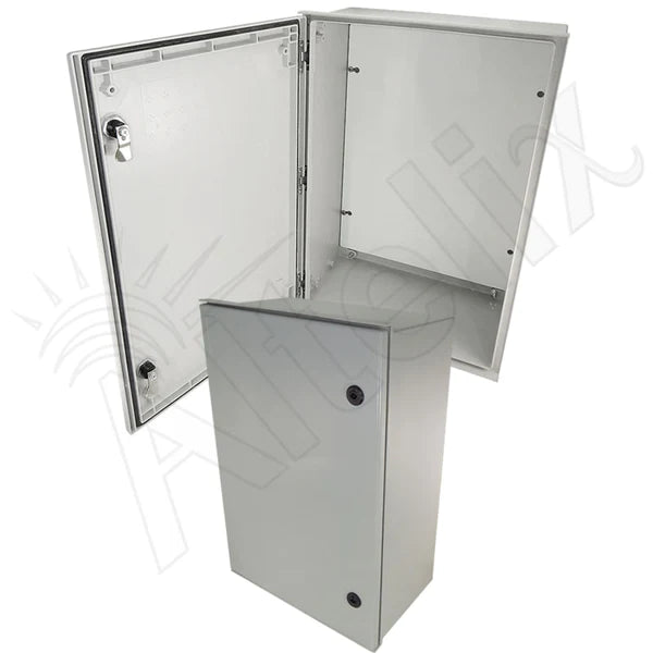 Altelix 24x16x9 NEMA 3X Fiberglass Indoor / Outdoor RF Transparent WiFi Access Point Enclosure with Non - Metallic Equipment Mounting Plate - Nema Supply