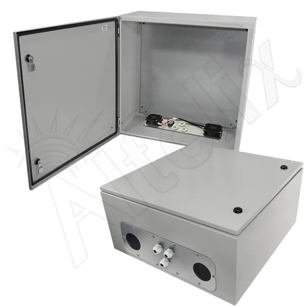 Altelix 24x20x12 Steel Weatherproof NEMA Enclosure with Dual 48 VDC Cooling Fans - Nema Supply