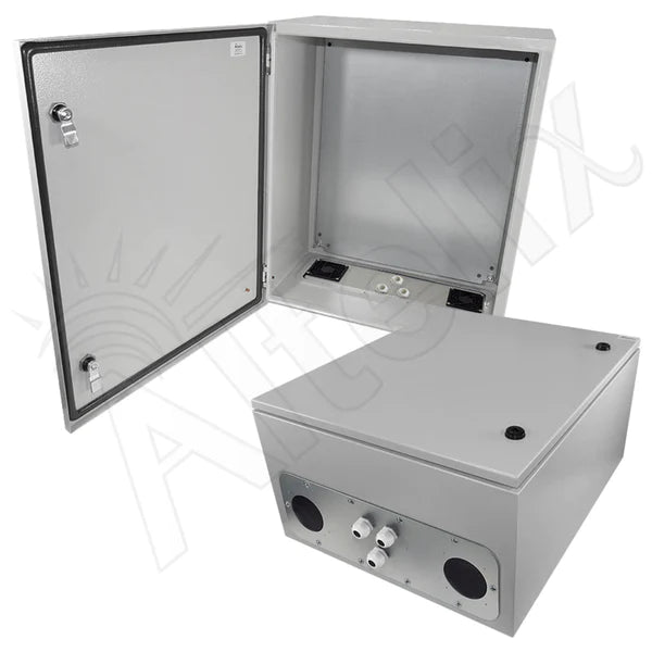 Altelix 24x20x12 Vented Steel Weatherproof NEMA Enclosure with Steel Equipment Mounting Plate - Nema Supply