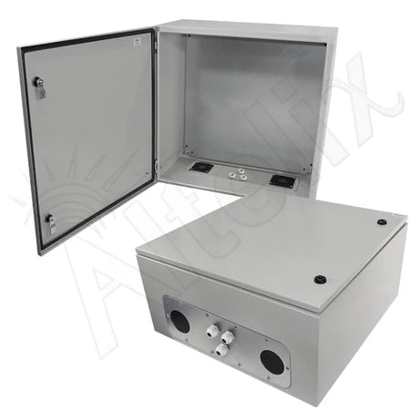 Altelix 24x24x12 Vented Steel Weatherproof NEMA Enclosure with Steel Equipment Mounting Plate - Nema Supply