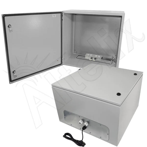 Altelix 24x24x16 NEMA 4X Steel Weatherproof Enclosure with 120 VAC Outlets and Power Cord - Nema Supply