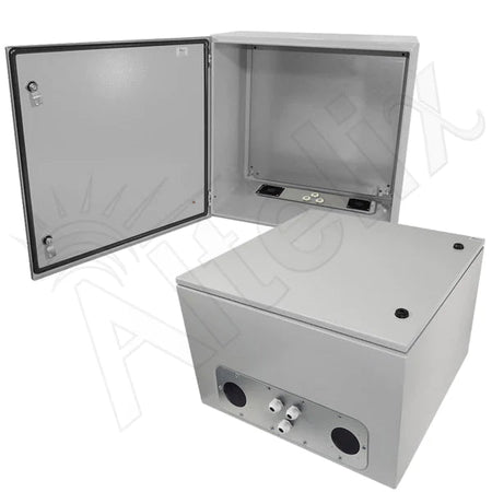 Altelix 24x24x16 Vented Steel Weatherproof NEMA Enclosure with Steel Equipment Mounting Plate - Nema Supply